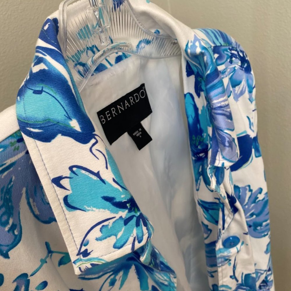 Blue Flowered Spring Short Coat - Picture 3 of 4